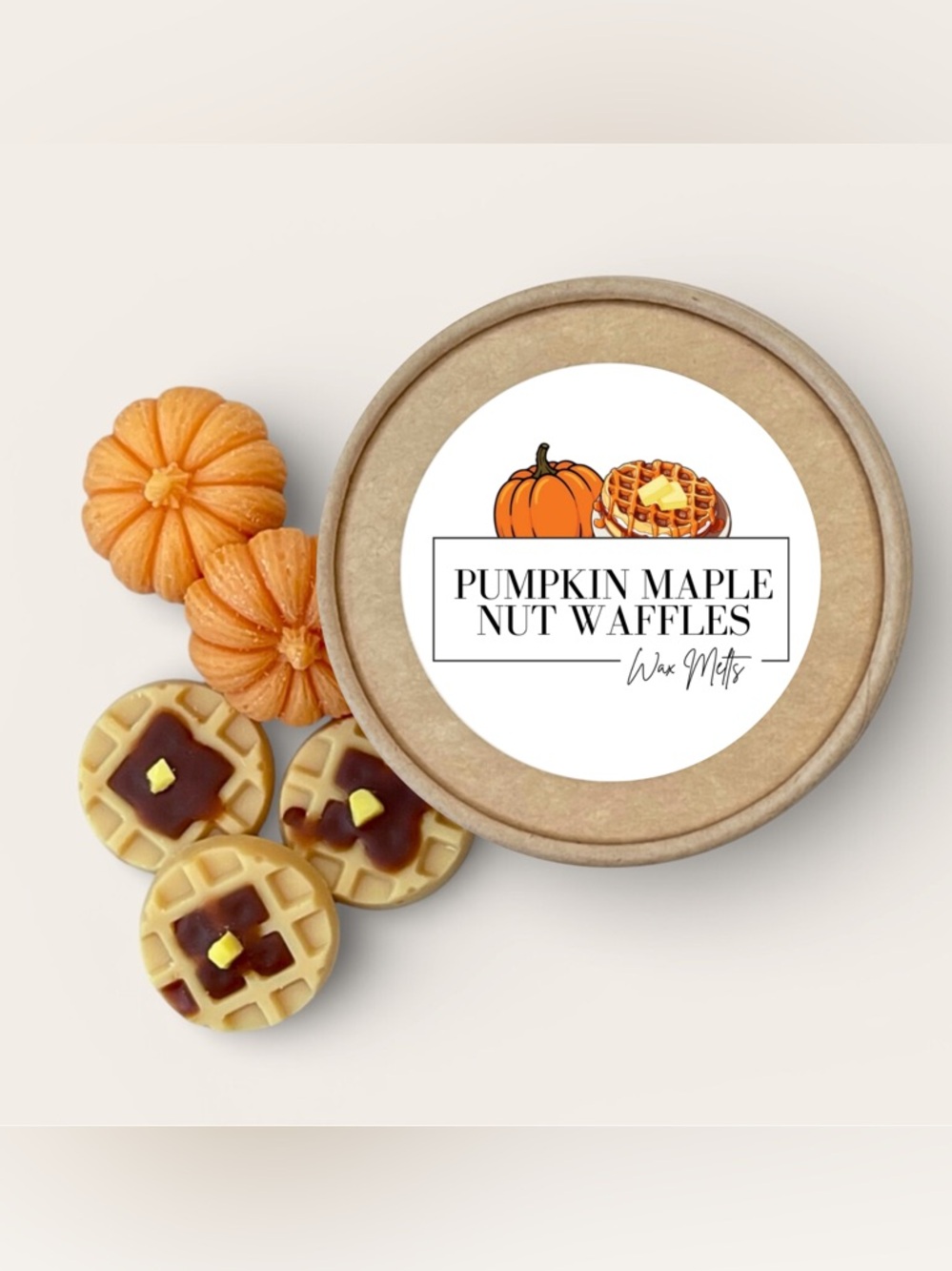 Pumpkin Maple Nut Waffles Soy Wax Melts 2.5oz Jar Strong Scented Home Fragrance